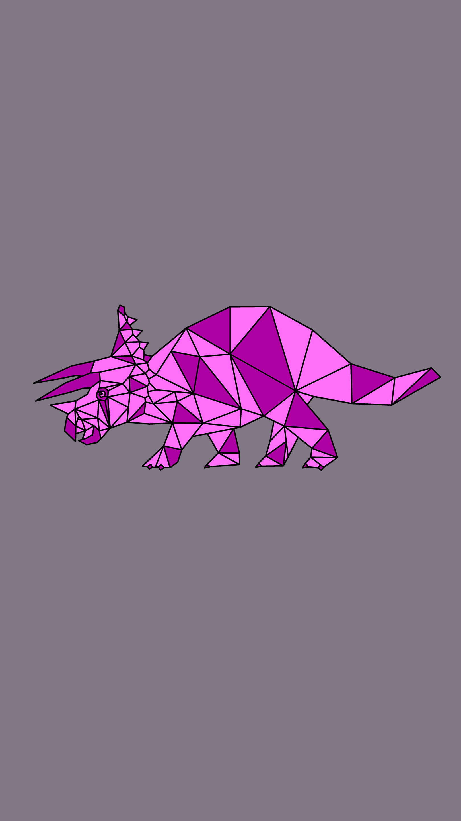 Sevimli Pembe Dinozor Geometrik Stirakosaur Duvar Kağıdı