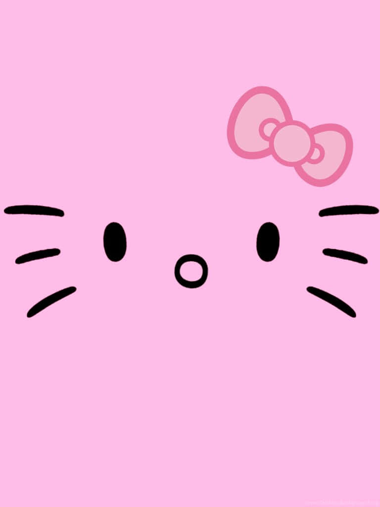 Sevimli Pembe Hello Kitty Çizimi Duvar Kağıdı