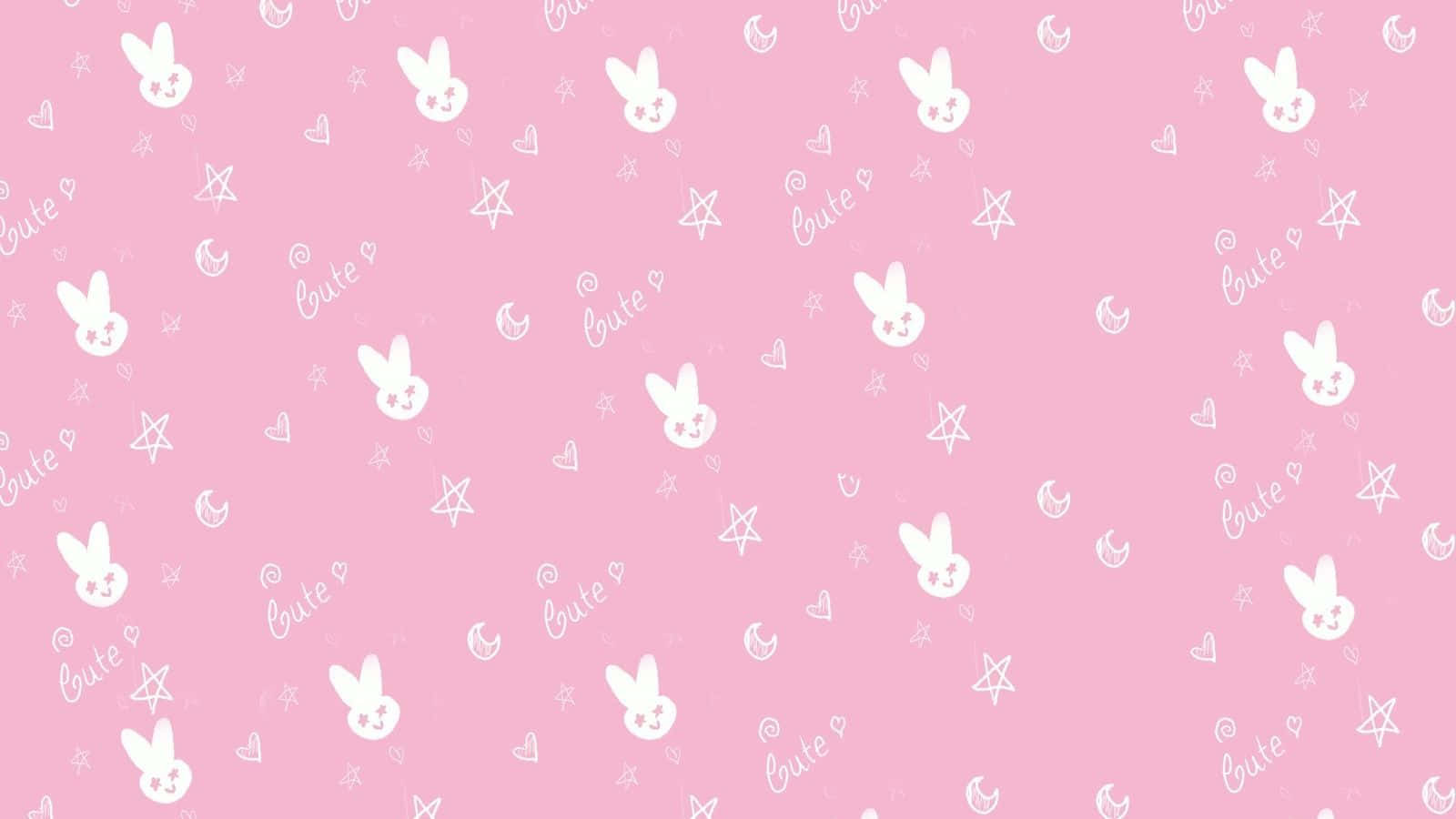 Sevimli Pembe Kawaii Arka Plan İllüstrasyonu Duvar Kağıdı