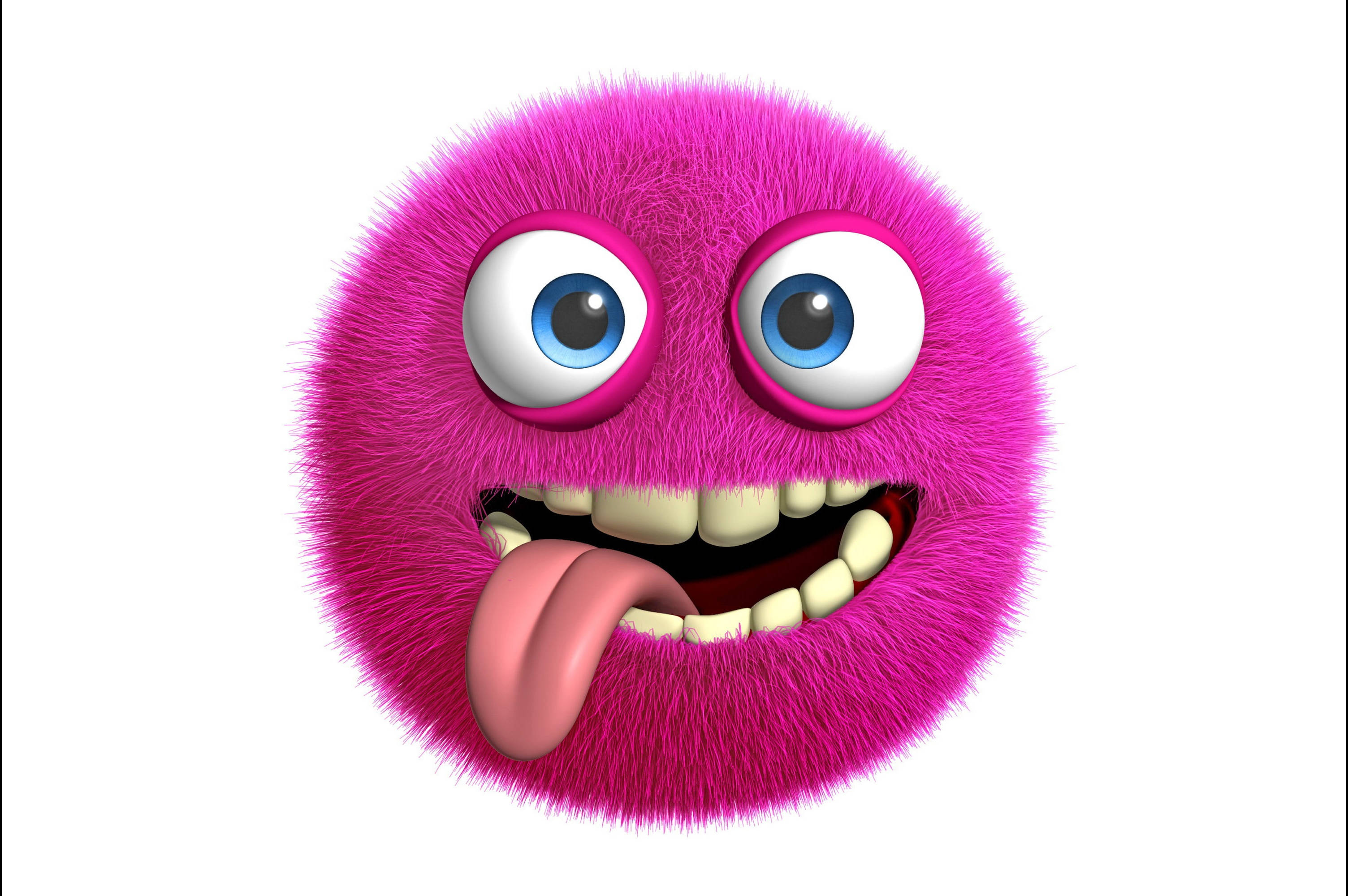 Sevimli Pembe Tüylü Canavar Duvar Kağıdı