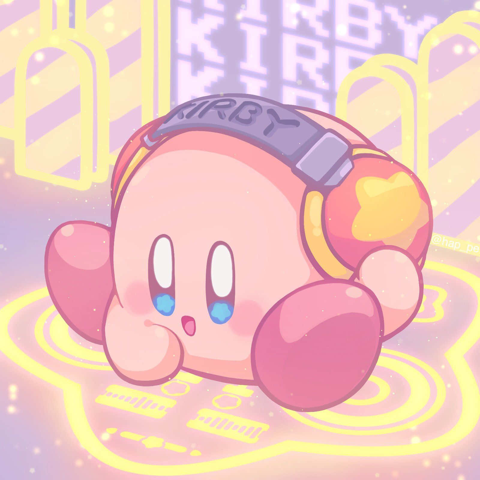 Sevimli pembe yaratık Kirby ile eğlenceli vakit geçirin Duvar Kağıdı
