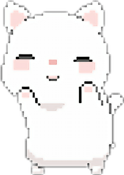 Sevimli Piksel Sanatı Kawaii Kedi.PNG Duvar Kağıdı