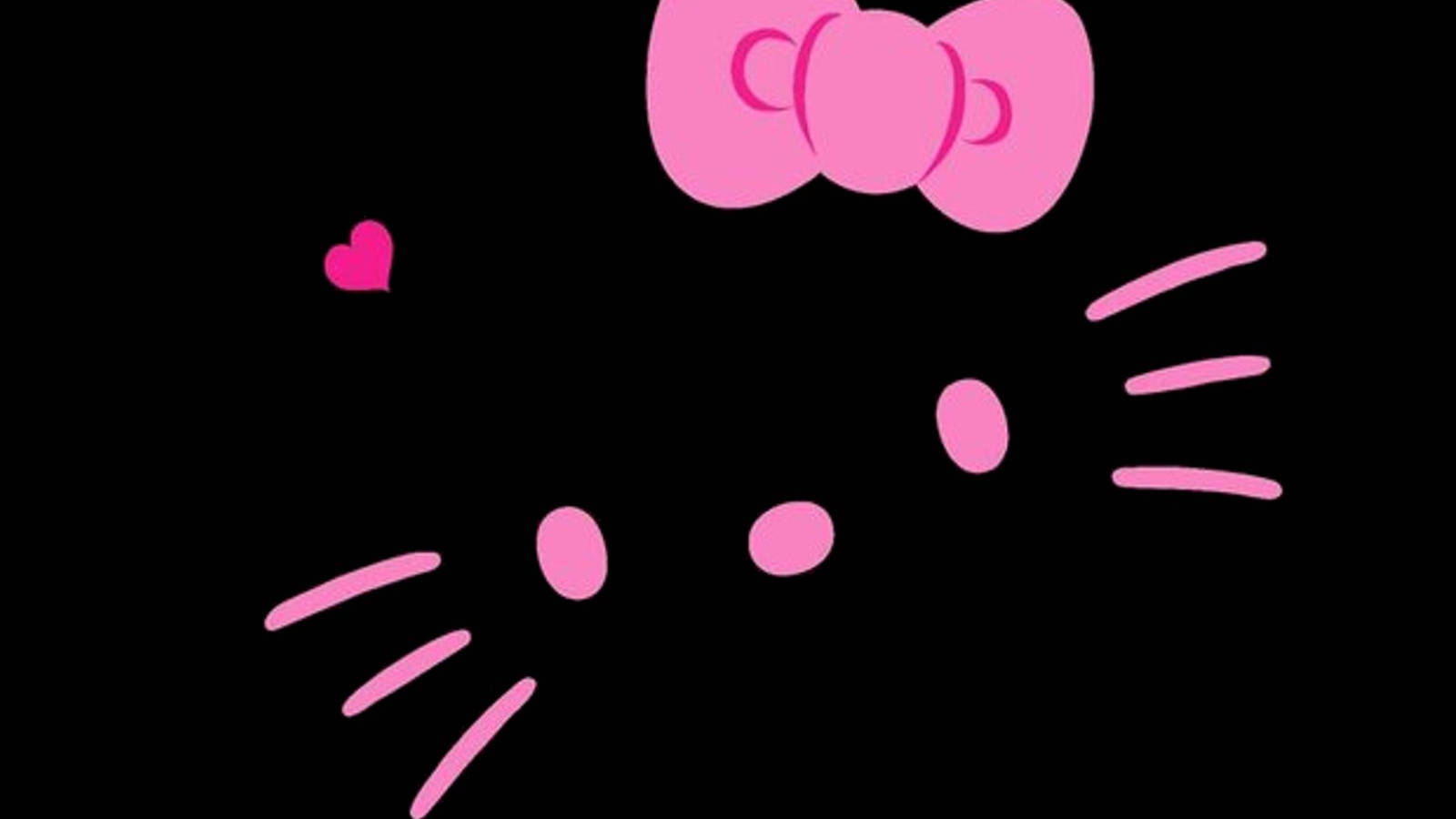 Sevimli Siyah Minimalist Hello Kitty Duvar Kağıdı