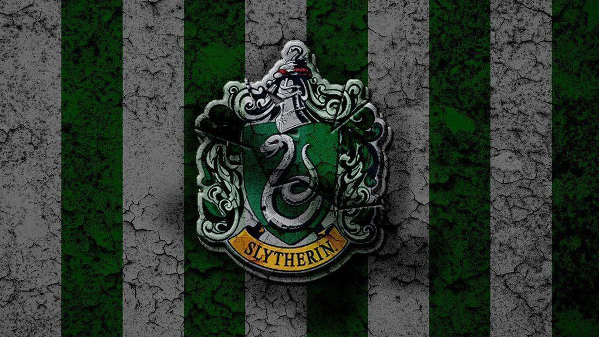 Sevimli Slytherin Çimento Beyaz Yeşil Duvar Kağıdı