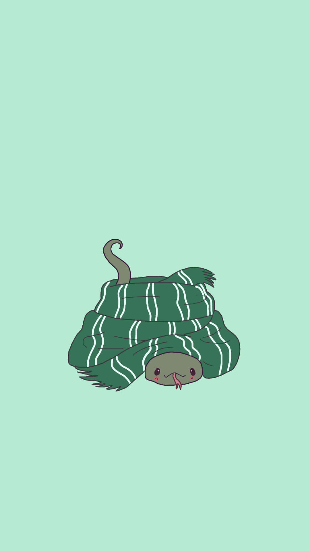 Sevimli Slytherin Yılanı Atkısı Duvar Kağıdı