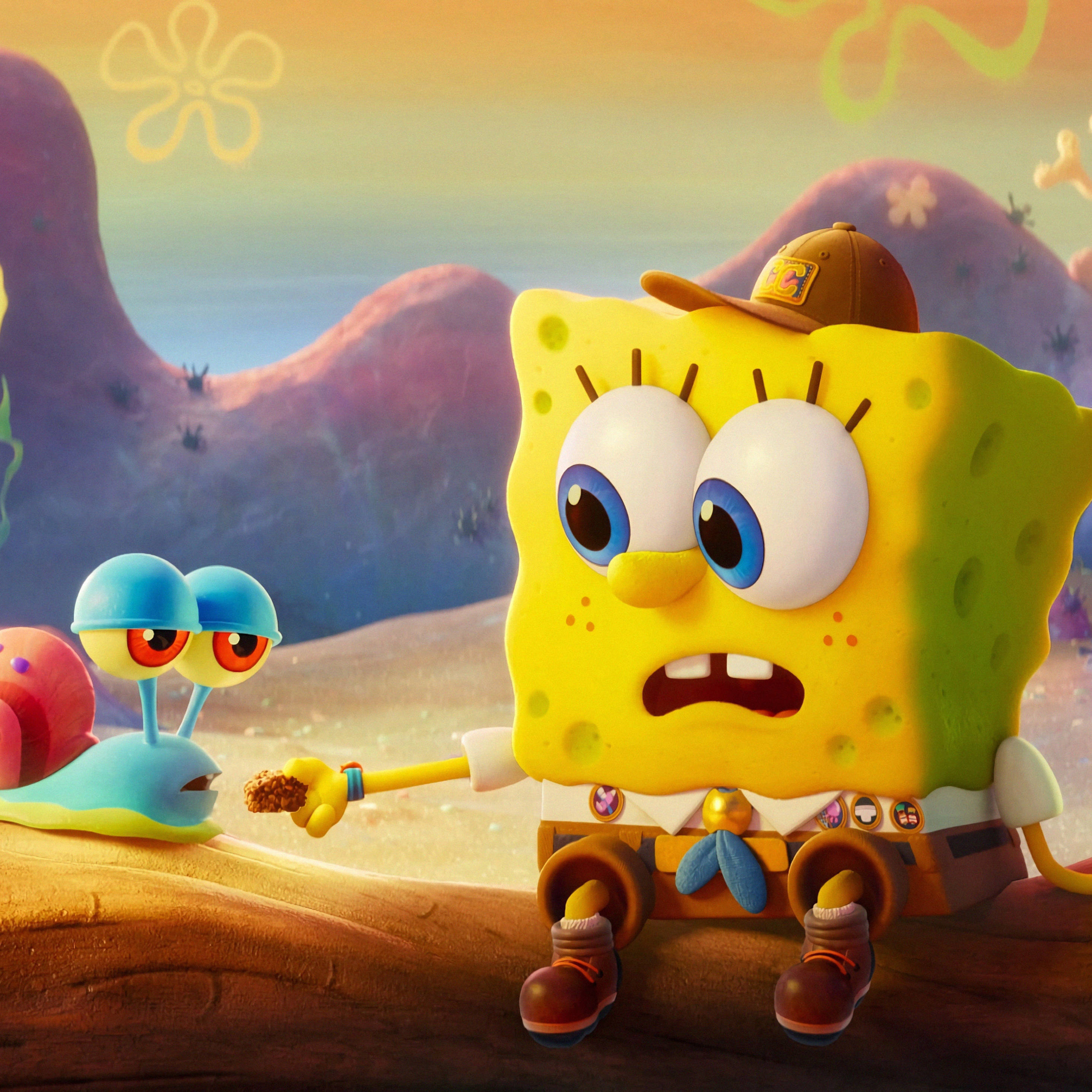 Sevimli SüngerBob ve Gary iPad Pro Duvar Kağıdı