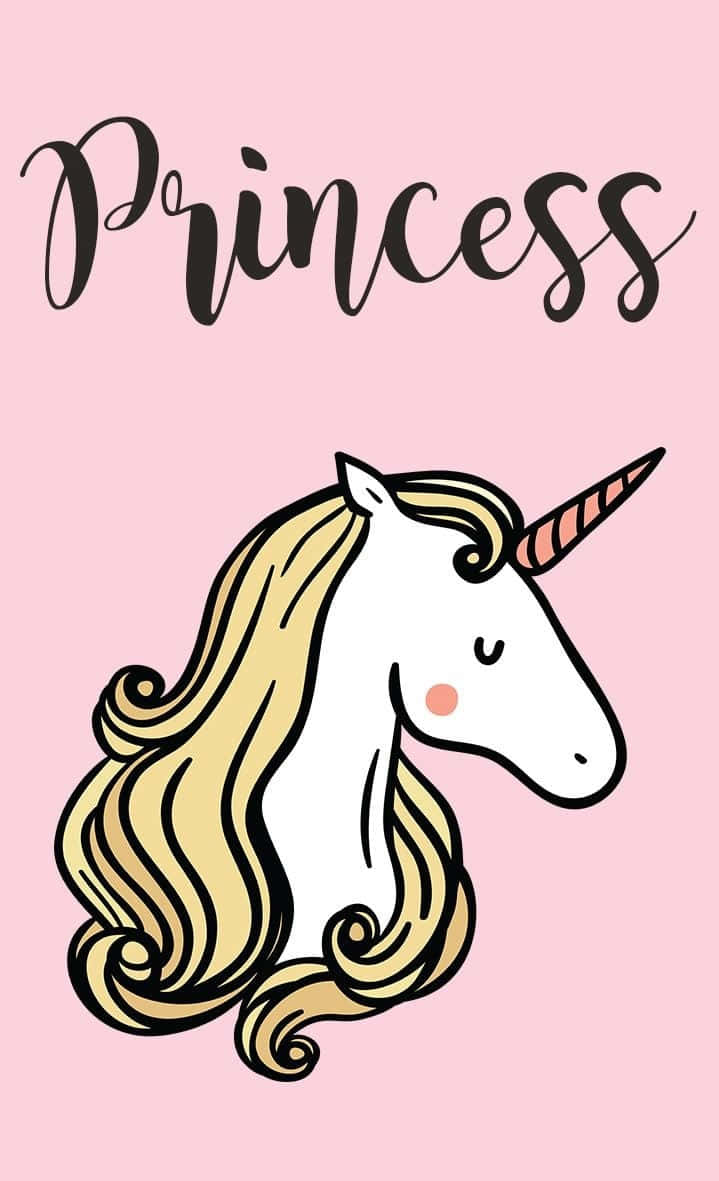 Sevimli Unicorn Masal Prensesi İllüstrasyon Sanat Resmi Duvar Kağıdı