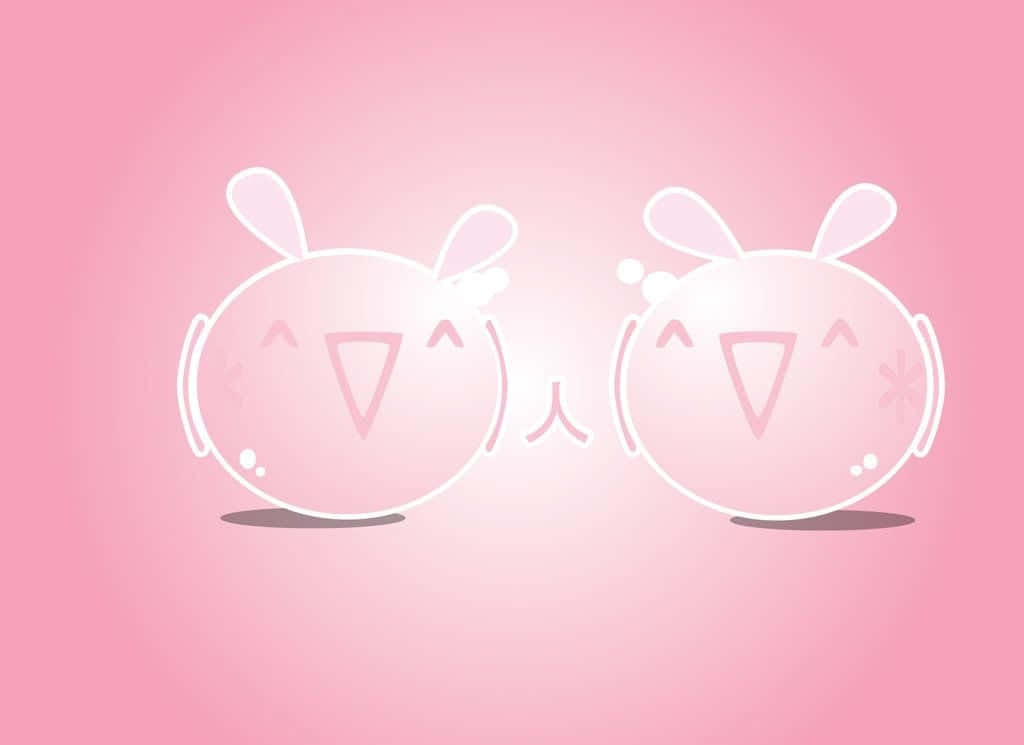 Sevimli ve Tatlı Pembe Kawaii Arka Plan Duvar Kağıdı