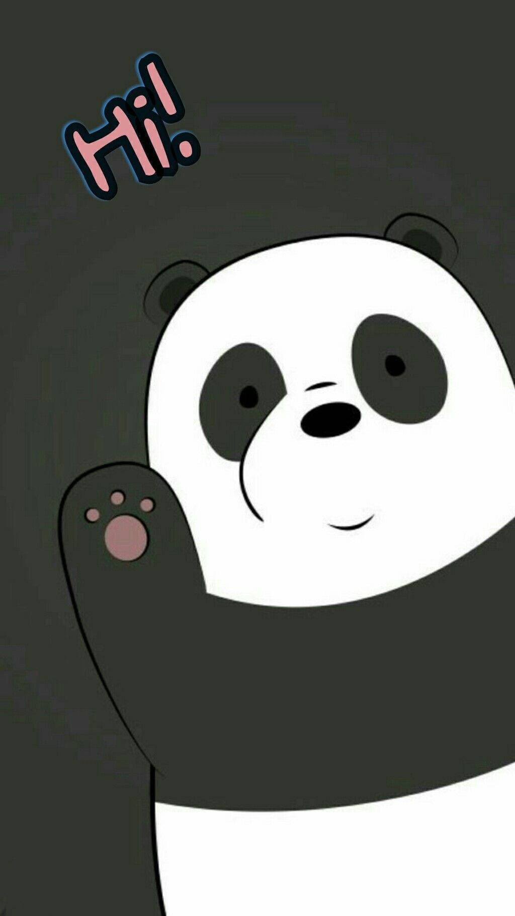 Sevimli We Bare Bears Panda'sı El Sallıyor Duvar Kağıdı
