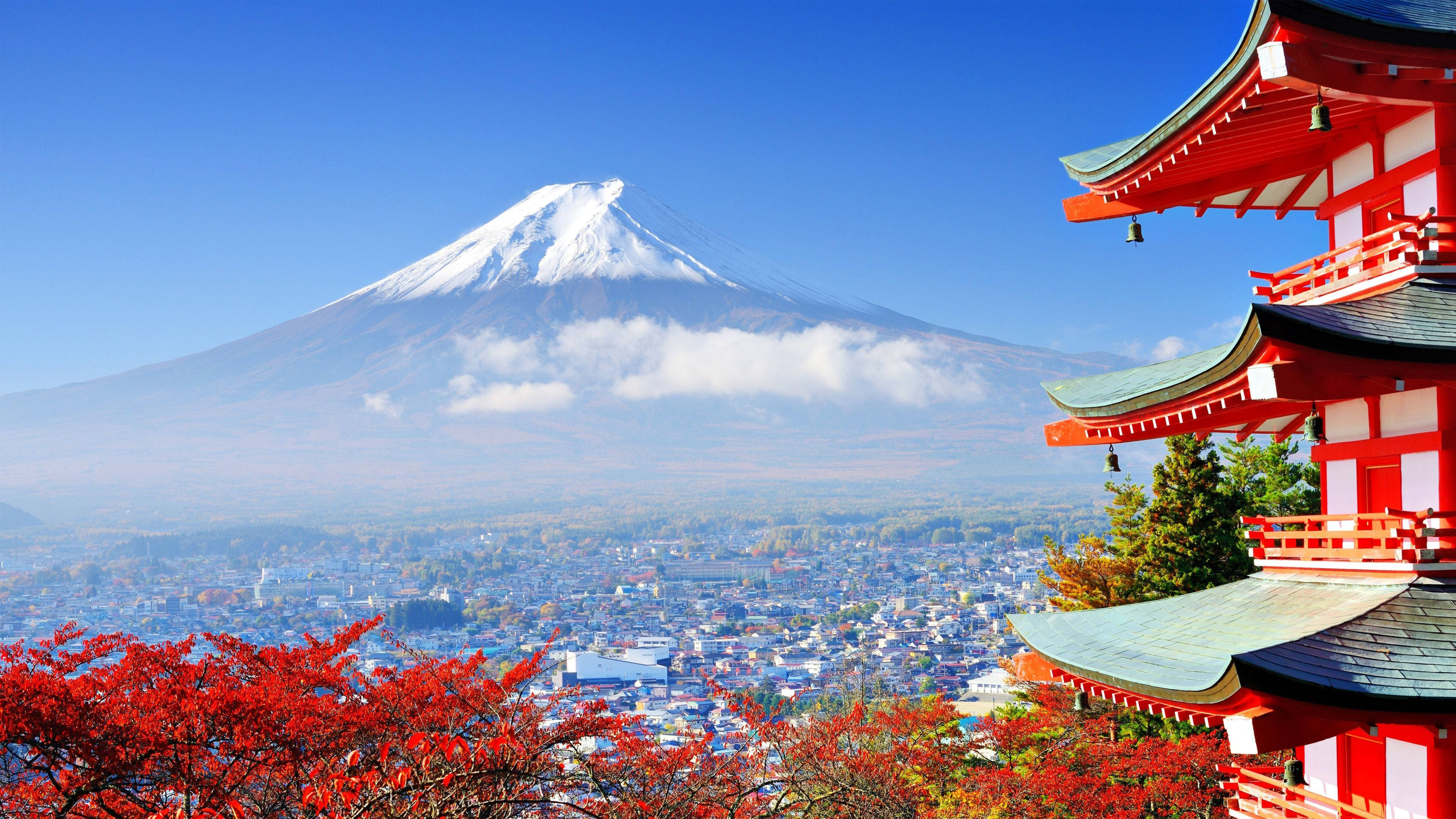 Seyahat 4K Japonya Fuji Duvar Kağıdı