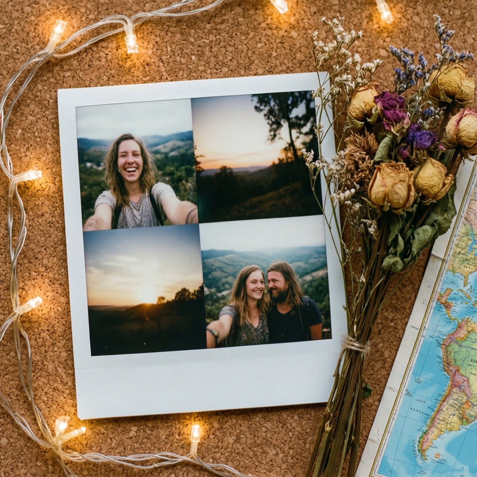 Seyahat Polaroid Kolajı Duvar Kağıdı
