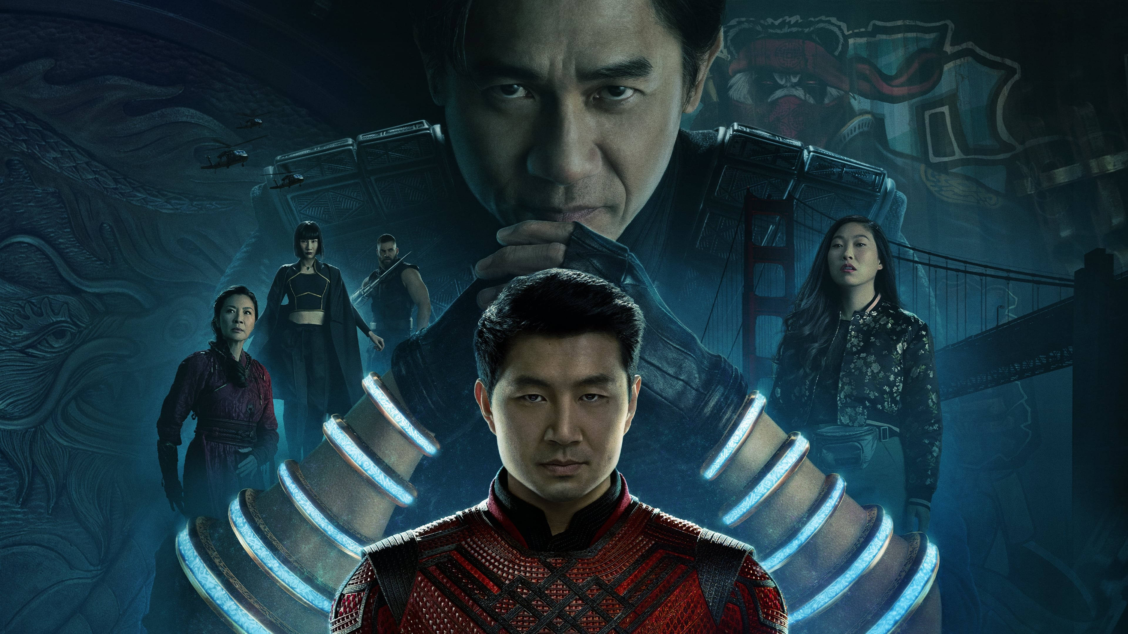 Shang Chi ve On Halka Efsanesi Mavi Poster Duvar Kağıdı