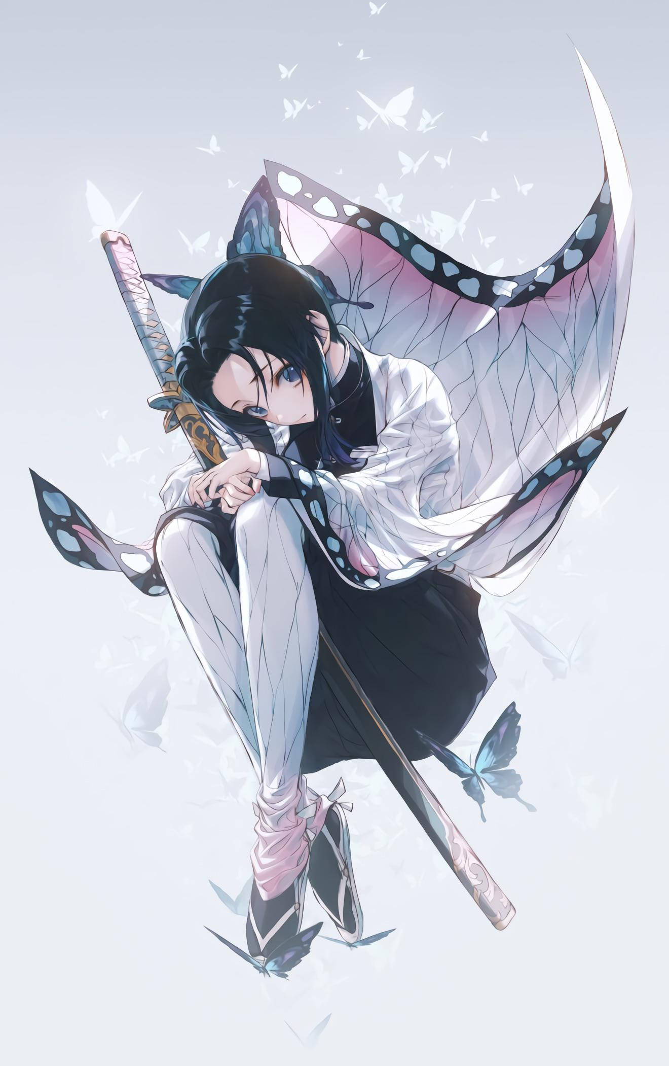 Shinobu Kocho, Wisteria Konağı'nı Koruyan Bir Demon Slayer Duvar Kağıdı