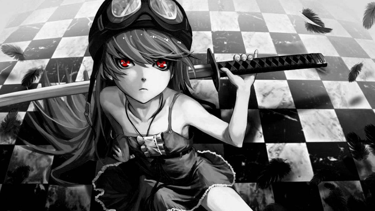 Shinobu Oshino Kılıçlı Anime Kızı Duvar Kağıdı