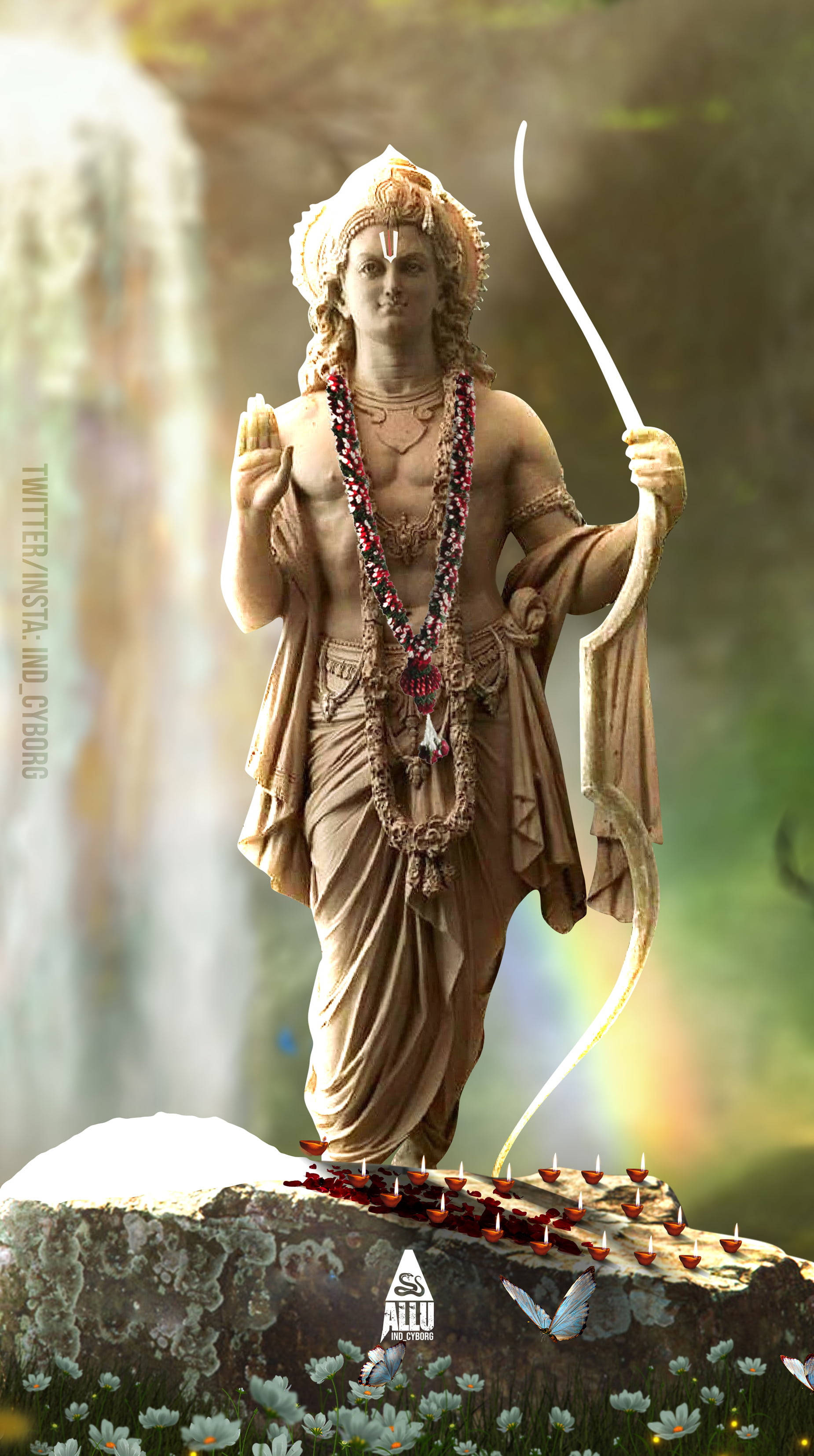 Shree Ram Şelalesi Duvar Kağıdı