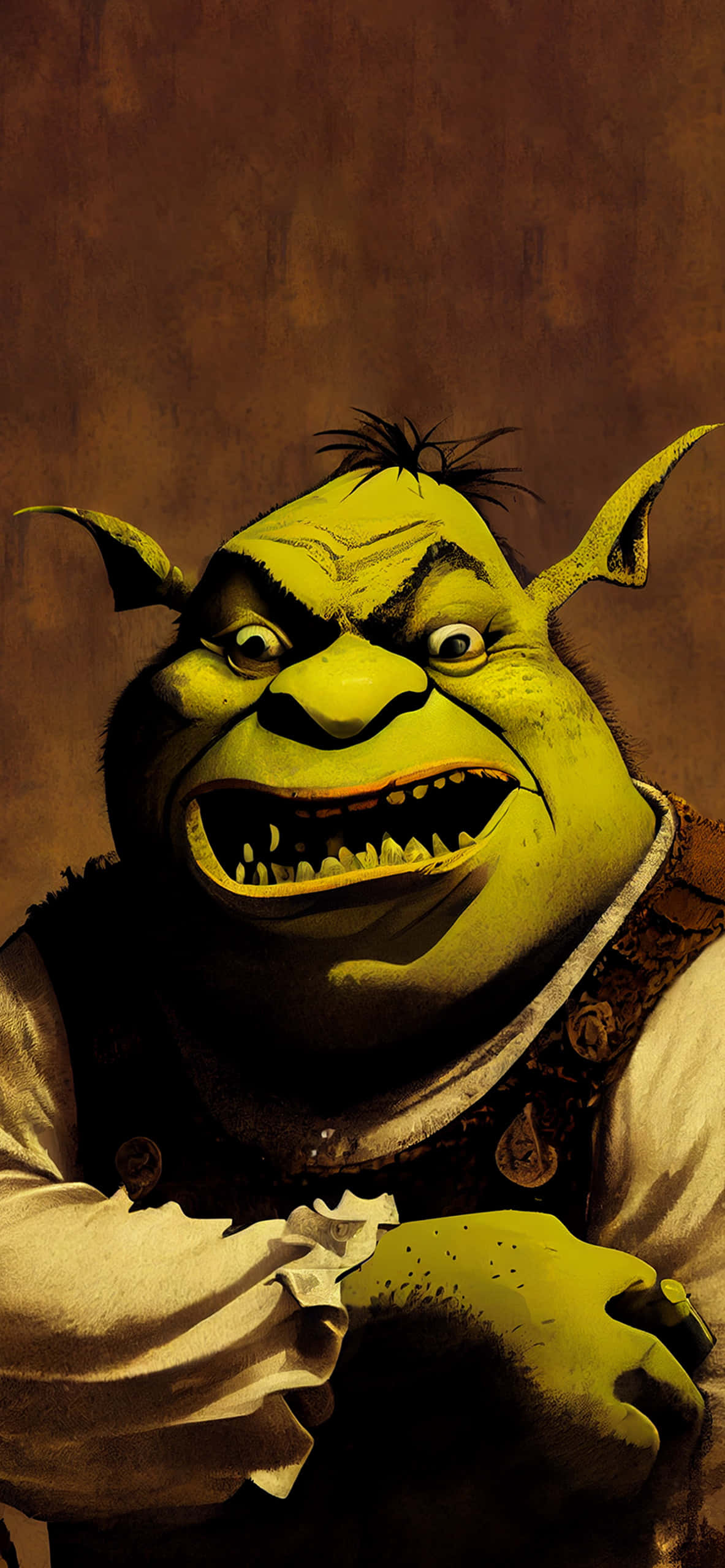 Shrek ve Eşek Gölgeli Bataklıkta Karşı Karşıya Duvar Kağıdı