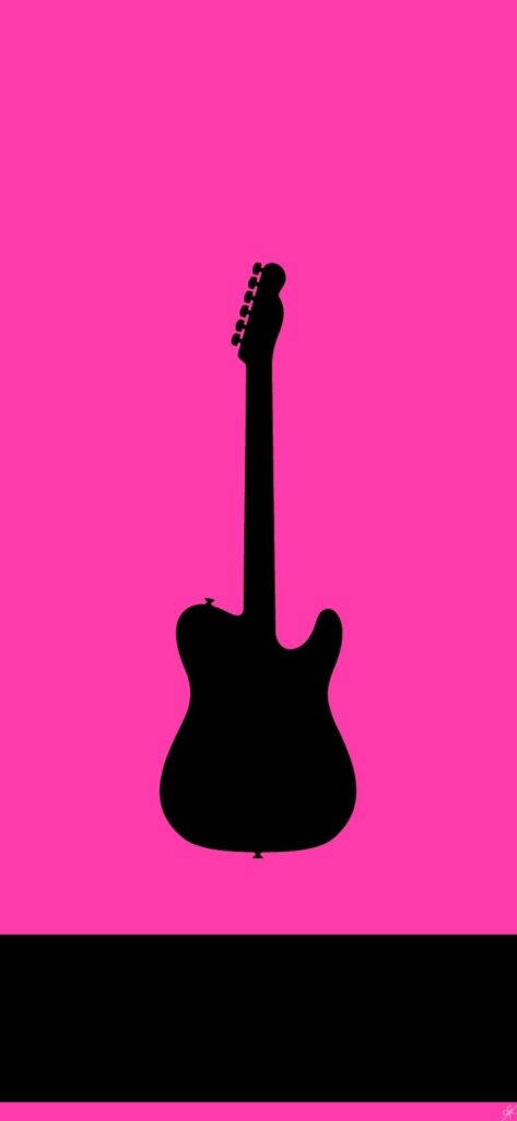 Sıcak Pembe Estetik Gitar Duvar Kağıdı