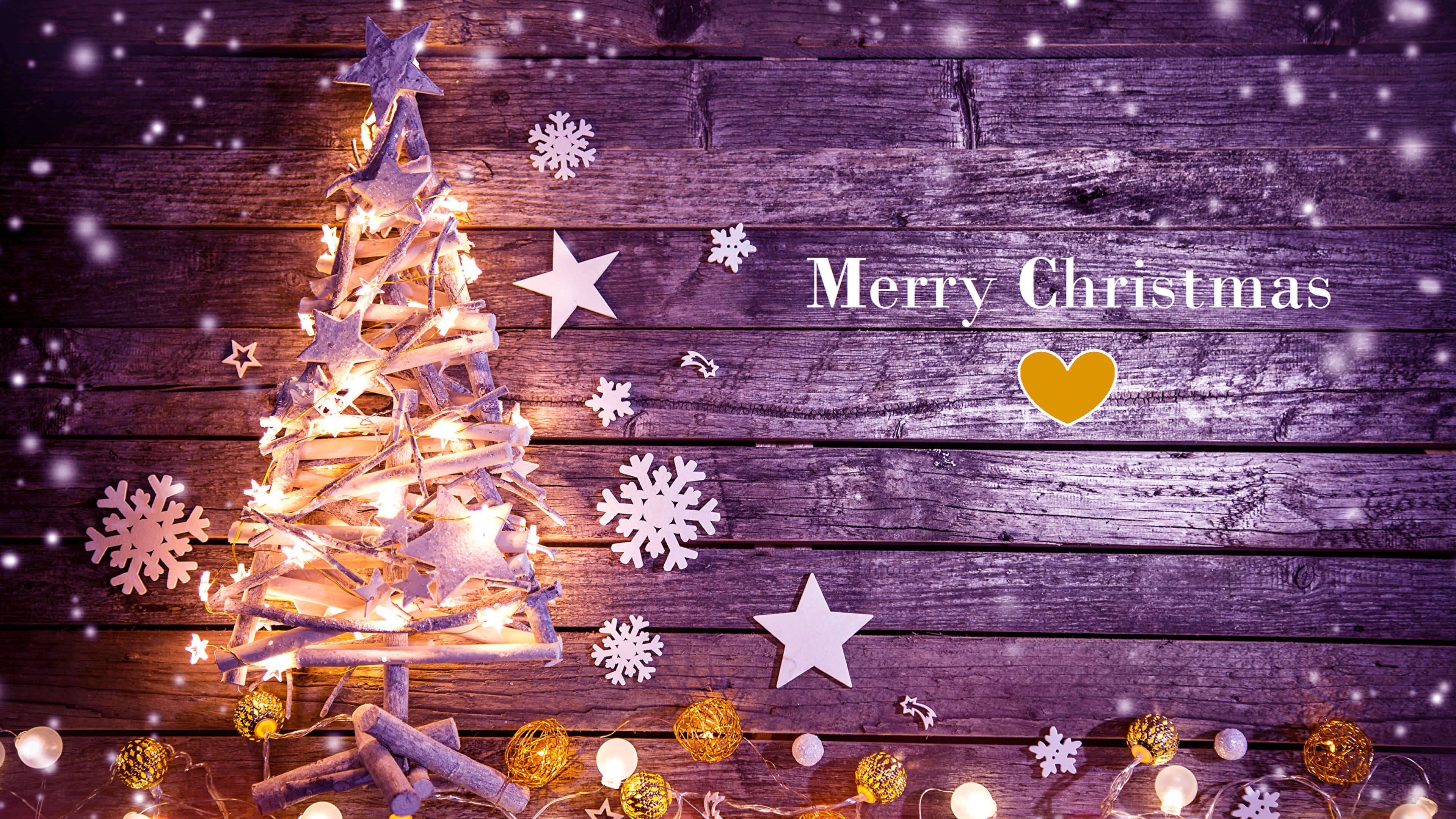 Şık Ahşap Noel Masaüstü Duvar Kağıdı