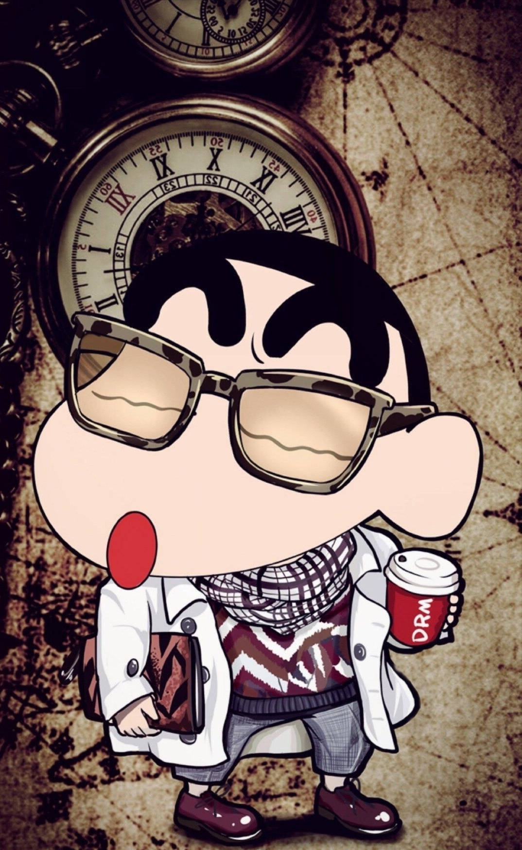 Şık Giyimli Shin Chan iPhone Duvar Kağıdı