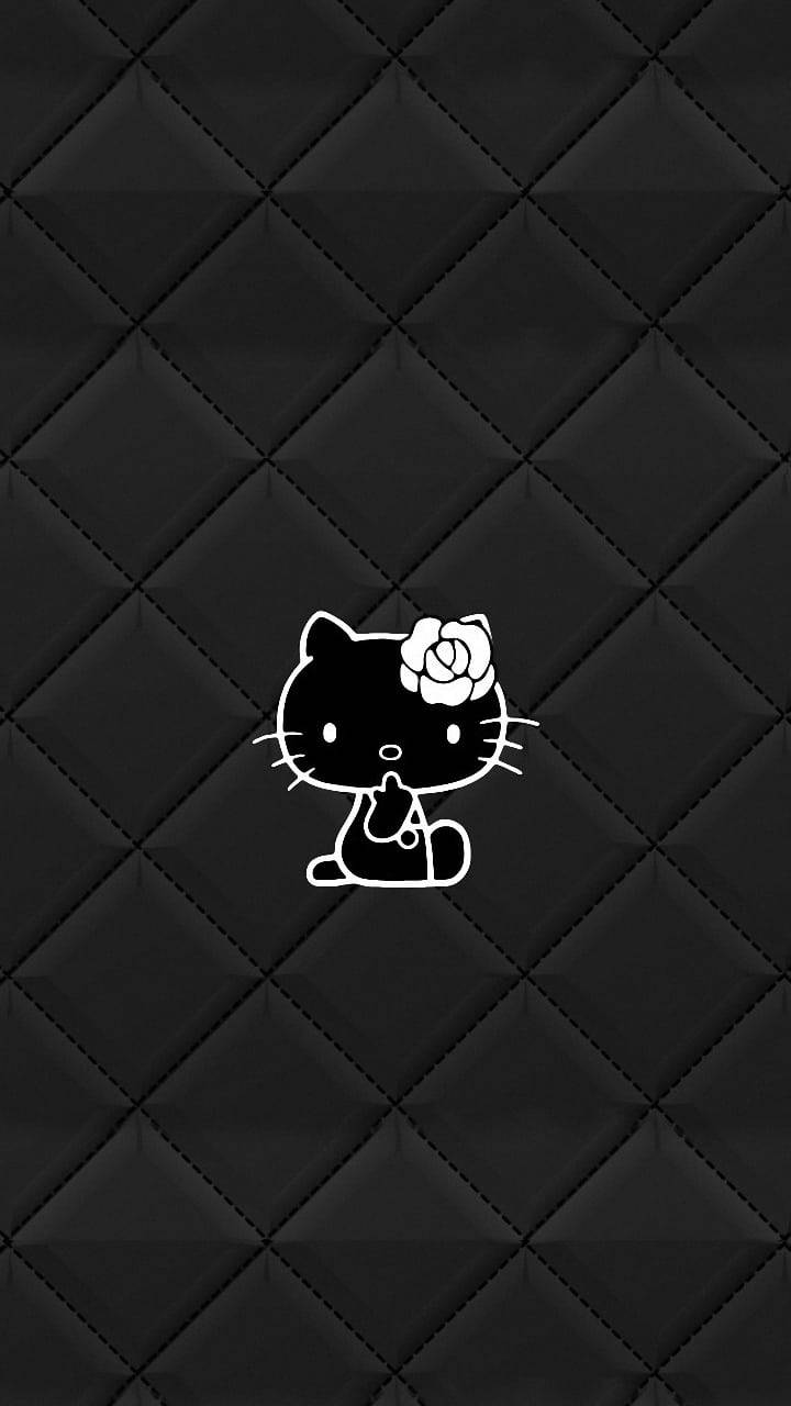 Şık Siyah Hello Kitty Duvar Kağıdı