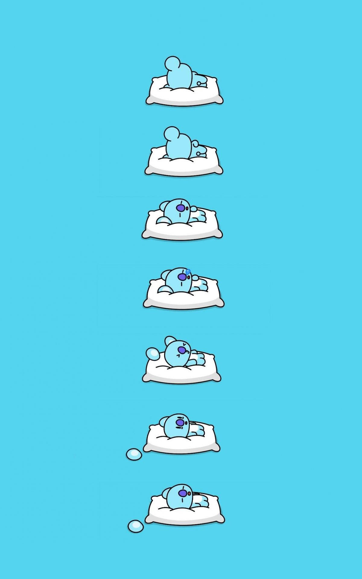 Şirin BT21 Koya Uyuyor Duvar Kağıdı