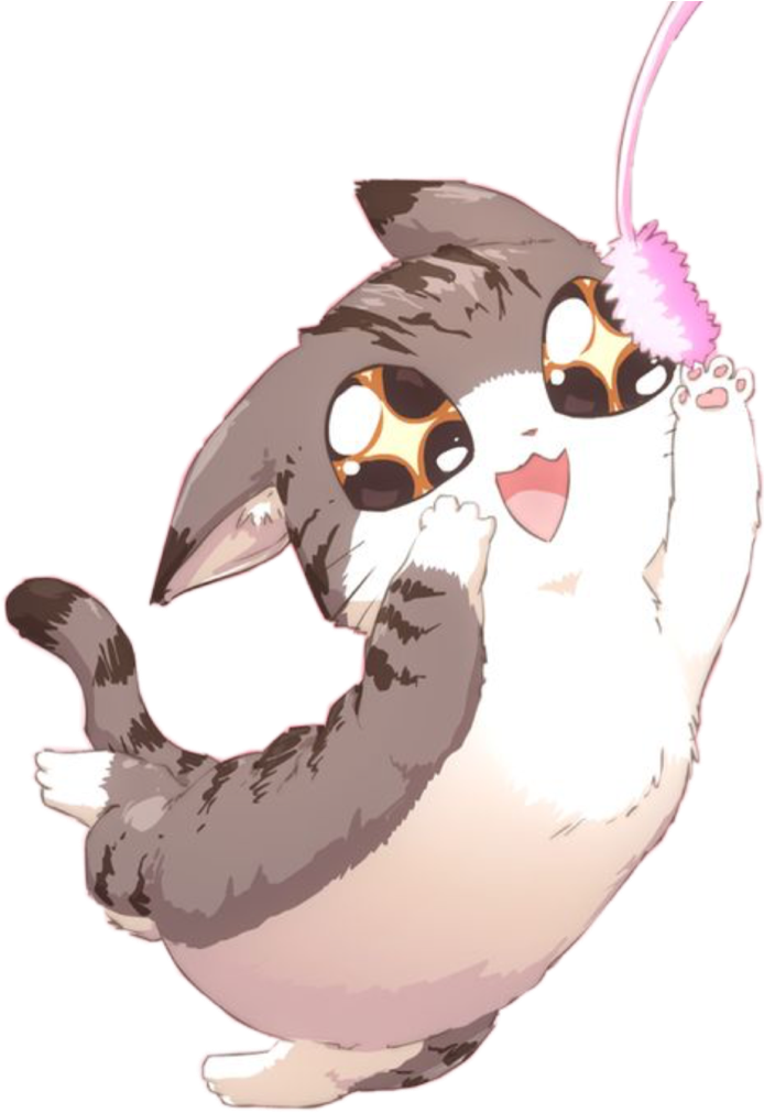 Şirin Oynak Kedi Tüy Oyuncağıyla Oynuyor.PNG Duvar Kağıdı