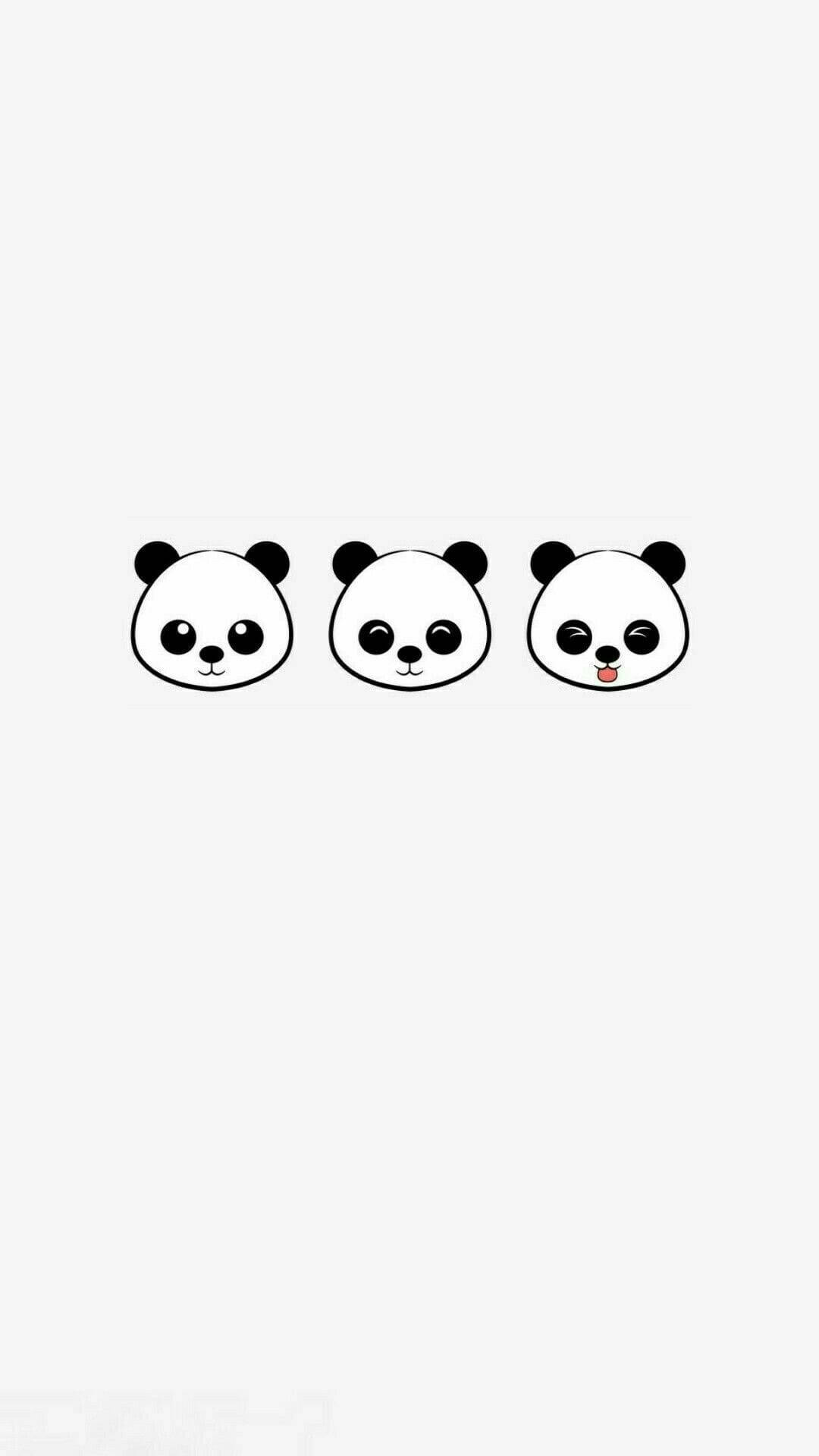 Şirin Panda Kafaları iPhone Duvar Kağıdı