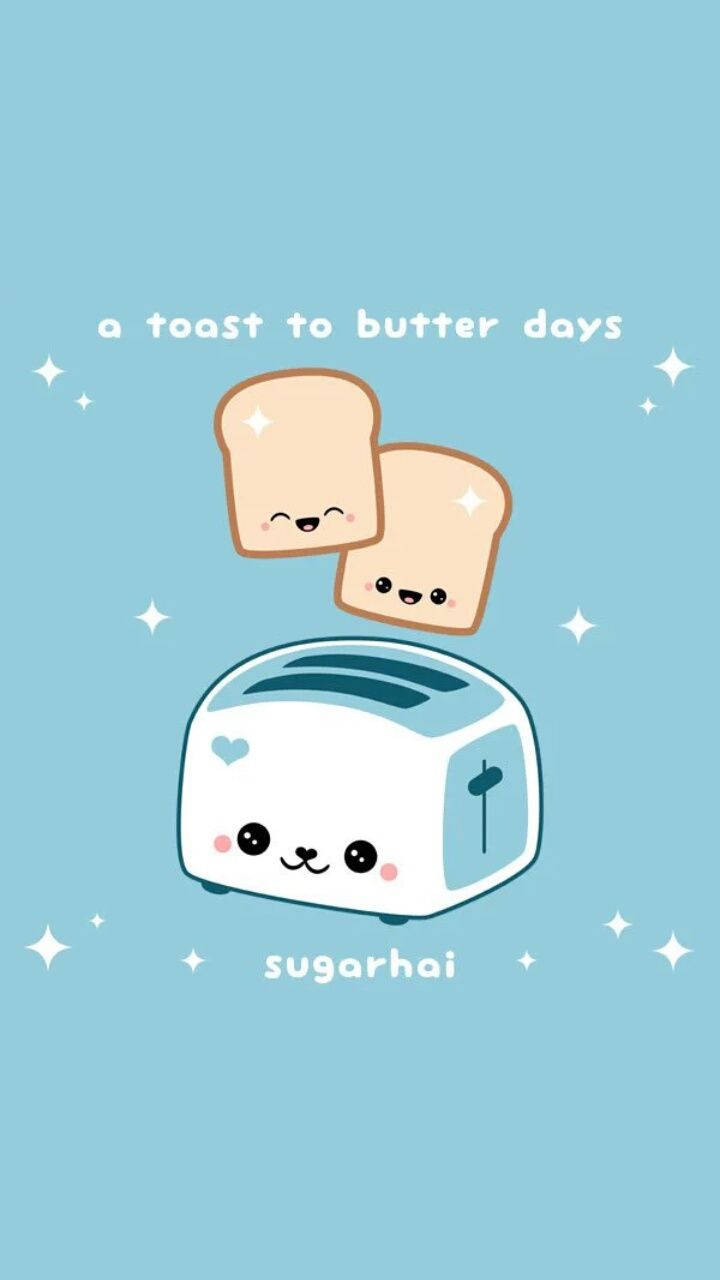 Şirin Şeffaf Kawaii Tost Makinesi Estetik Telefon Duvar Kağıdı