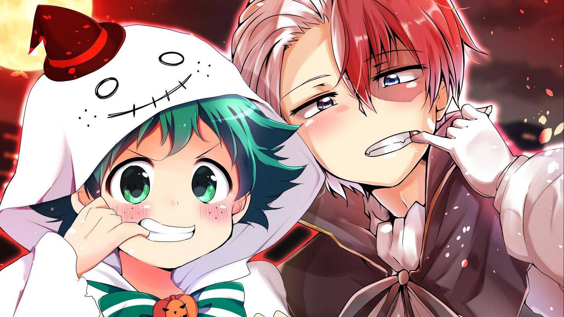 Şirin Todoroki ve Genç Midoriya Duvar Kağıdı