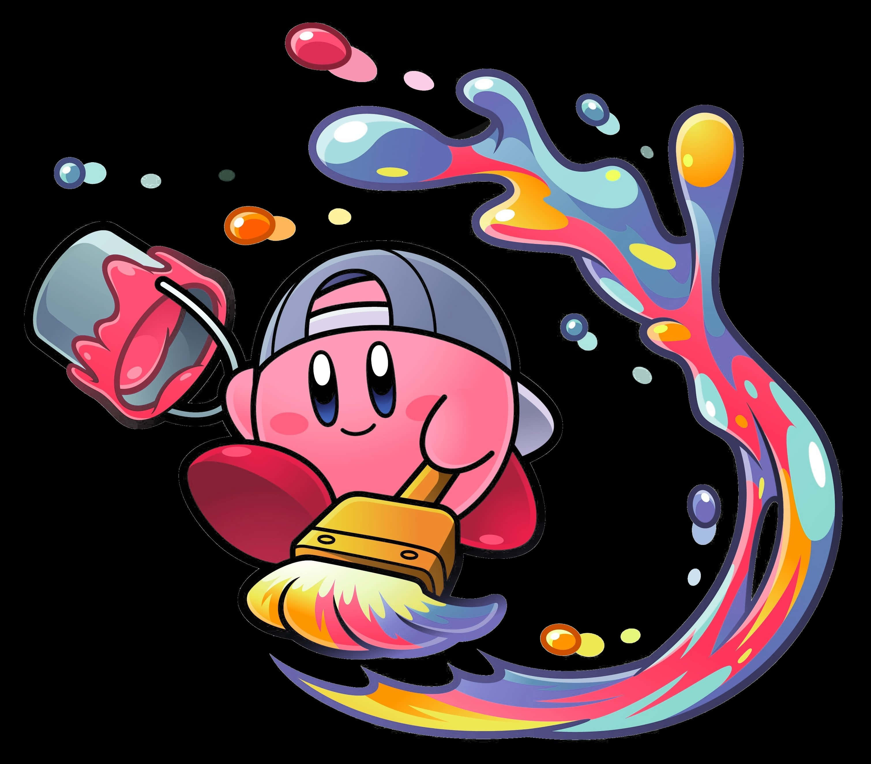 Şirinliğin Sınırı Yok Kirby ile Duvar Kağıdı