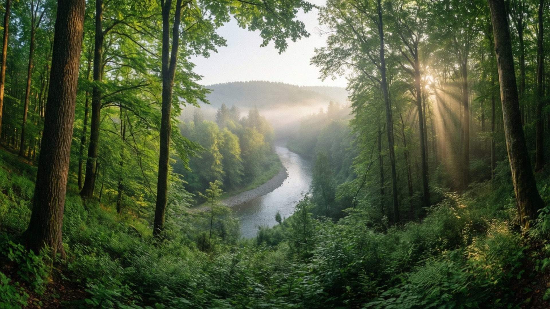 Sisli Orman Nehri Duvar Kağıdı