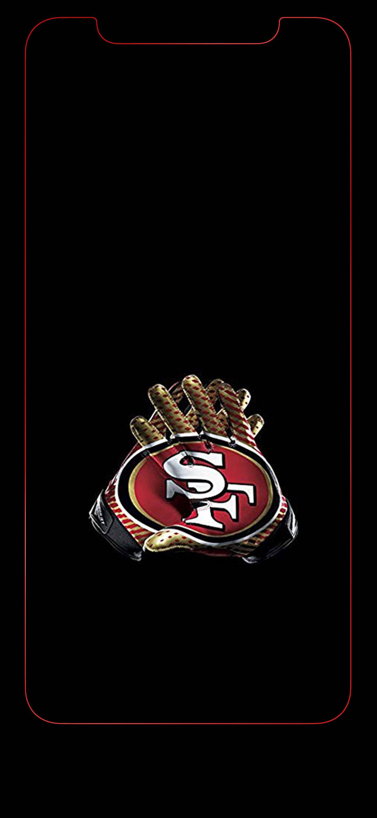 Siyah 49ers SF Logolu Eldivenler Duvar Kağıdı