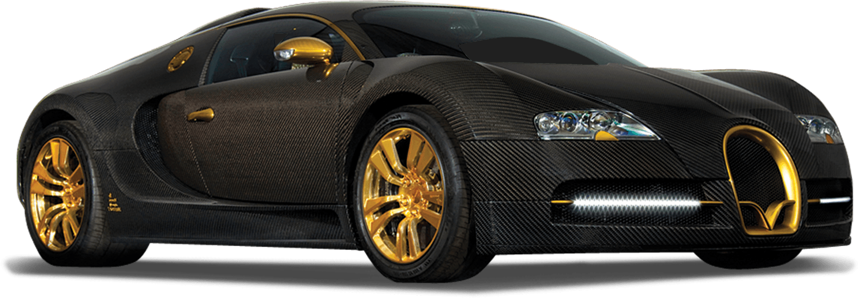 Siyah Altın Bugatti Veyron Yan Görünüm Duvar Kağıdı