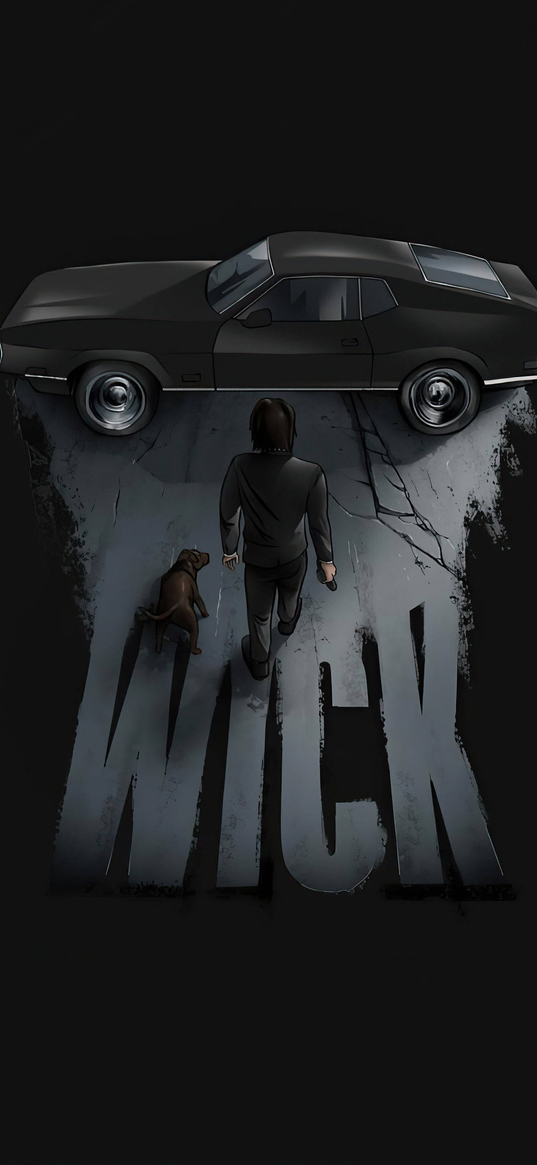 Siyah Amoled John Wick Duvar Kağıdı