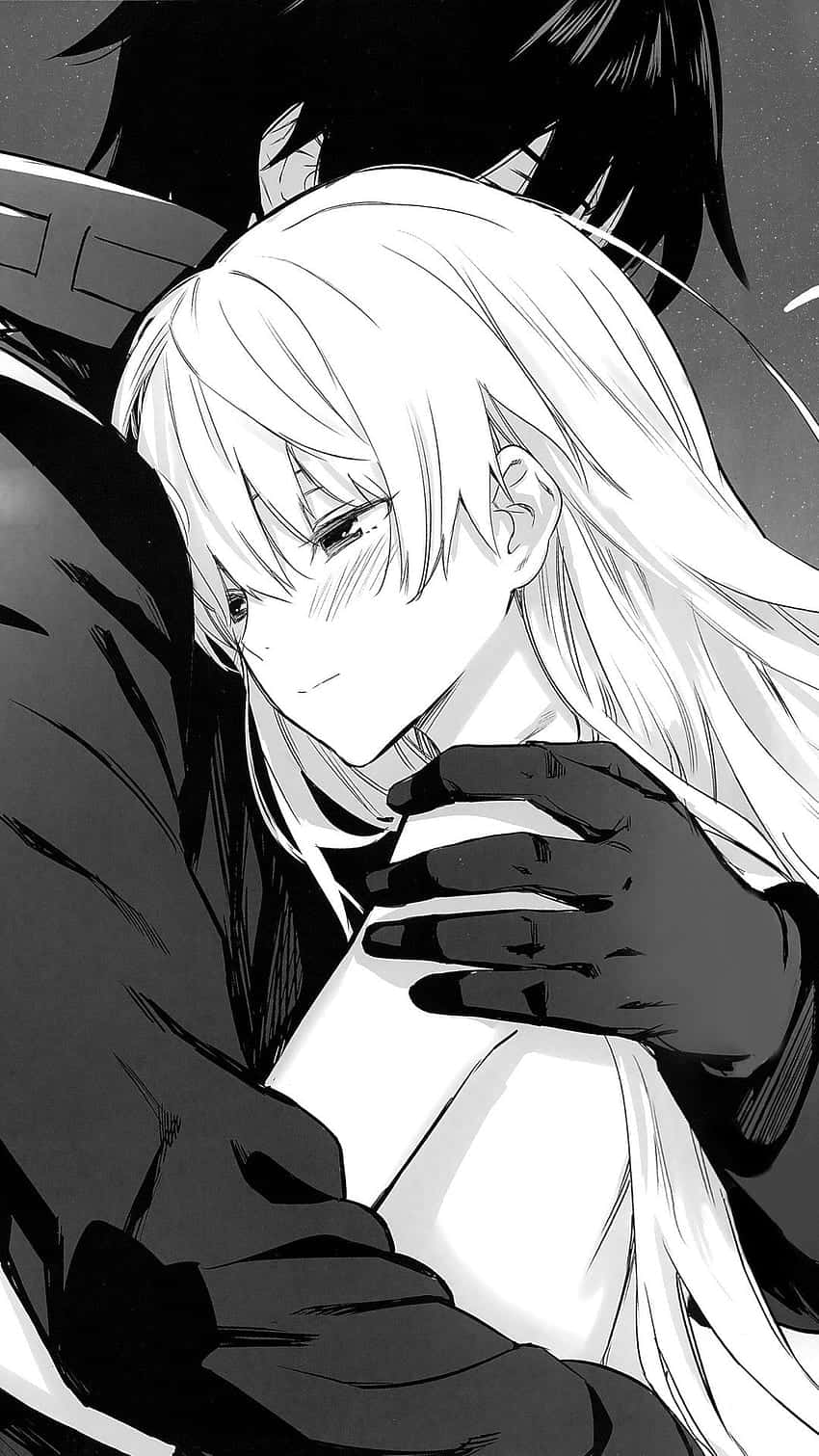 Siyah Anime Çift Kucaklaşması Profil Fotoğrafı Duvar Kağıdı