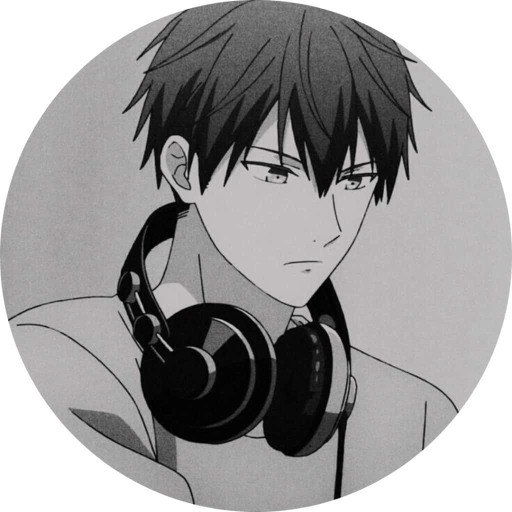 Siyah Anime Profil Fotoğrafı Kulaklıklı Duvar Kağıdı