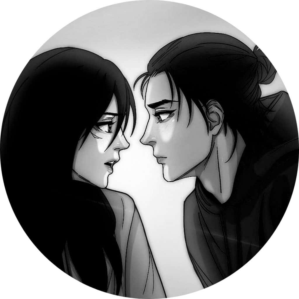 Siyah Anime Profil Fotoğrafı Mikasa ve Eren Duvar Kağıdı