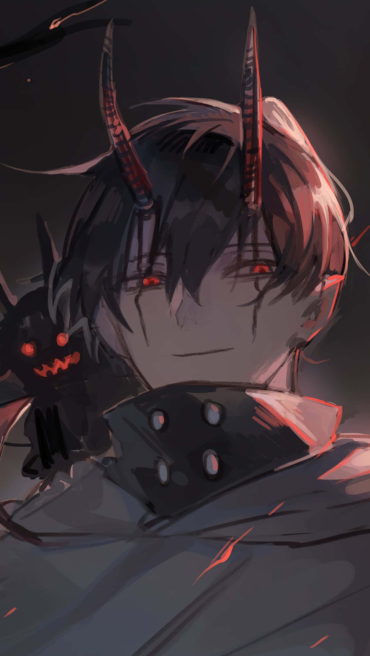 Siyah Anime Profil Fotoğrafı Şeytan Çocuk Duvar Kağıdı