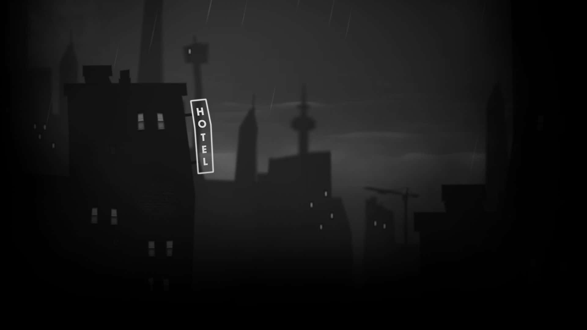 Siyah Anime Şehri Estetik Bilgisayar Duvar Kağıdı