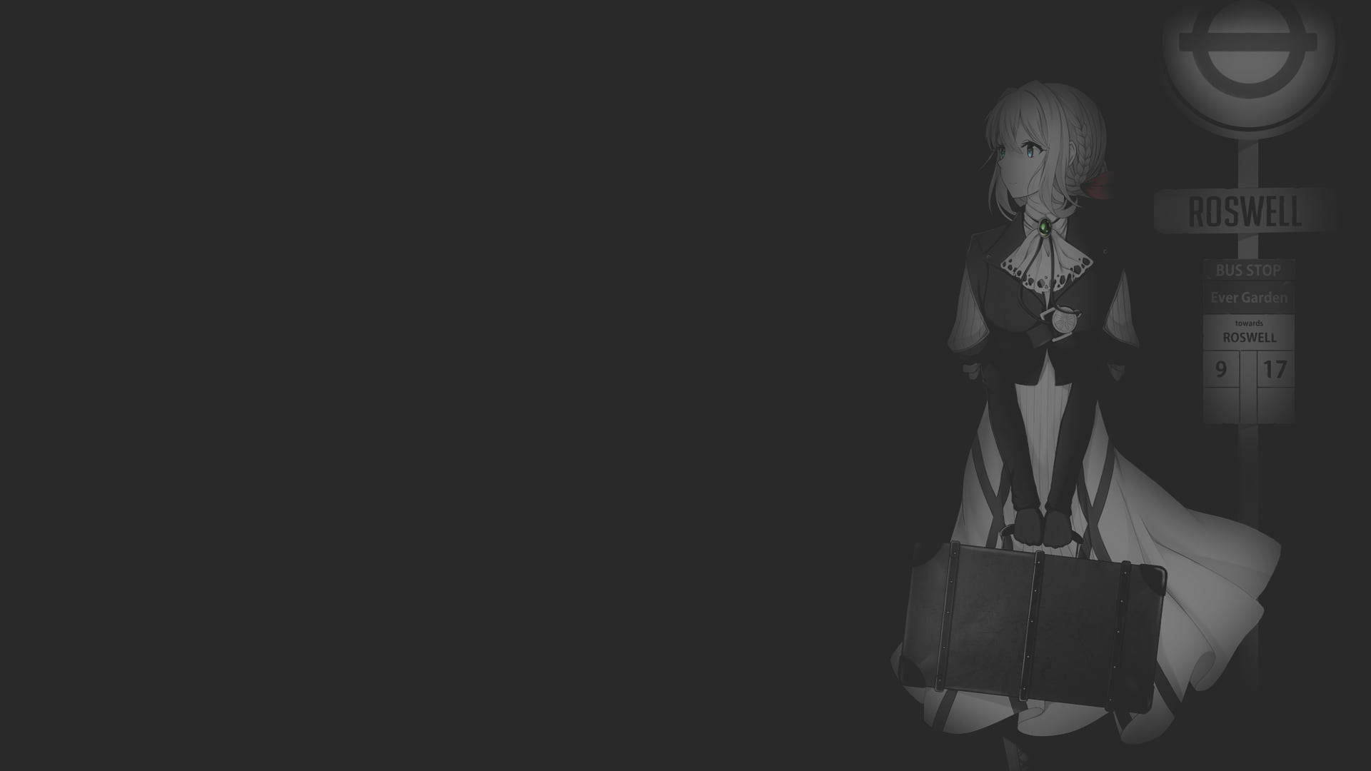 Siyah Anime Violet Evergarden Duvar Kağıdı
