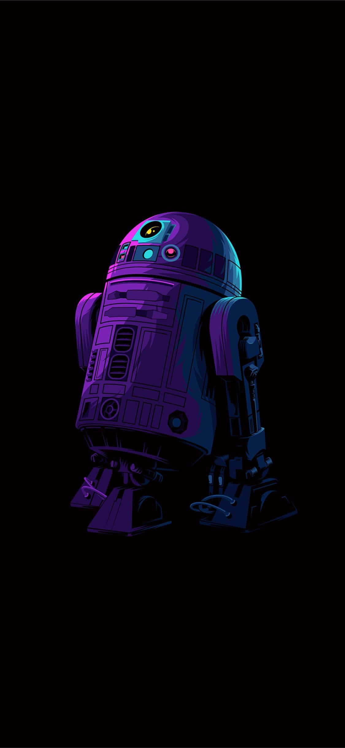 siyah arka planda bir star wars r2d2 Duvar Kağıdı