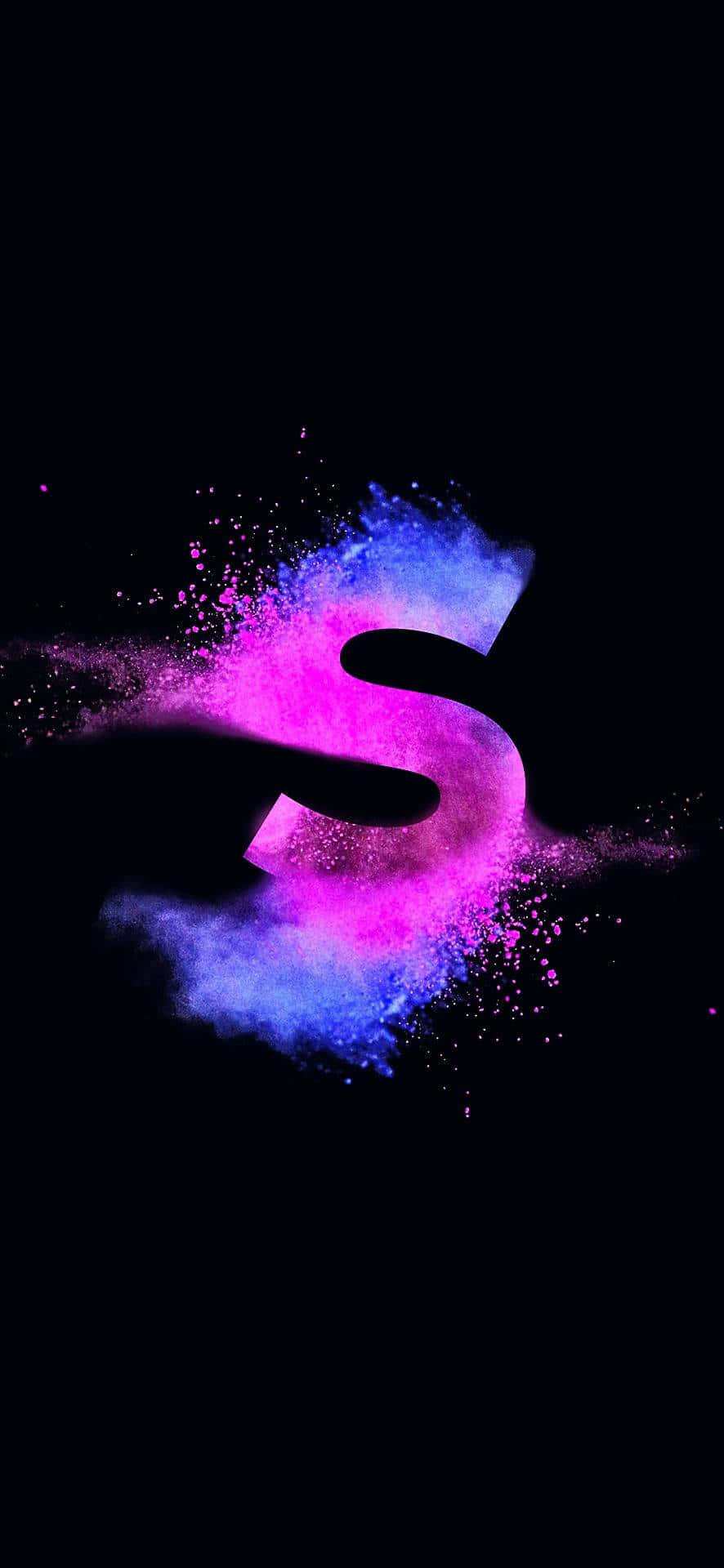 siyah arka planda mavi ve pembe s harfi Duvar Kağıdı