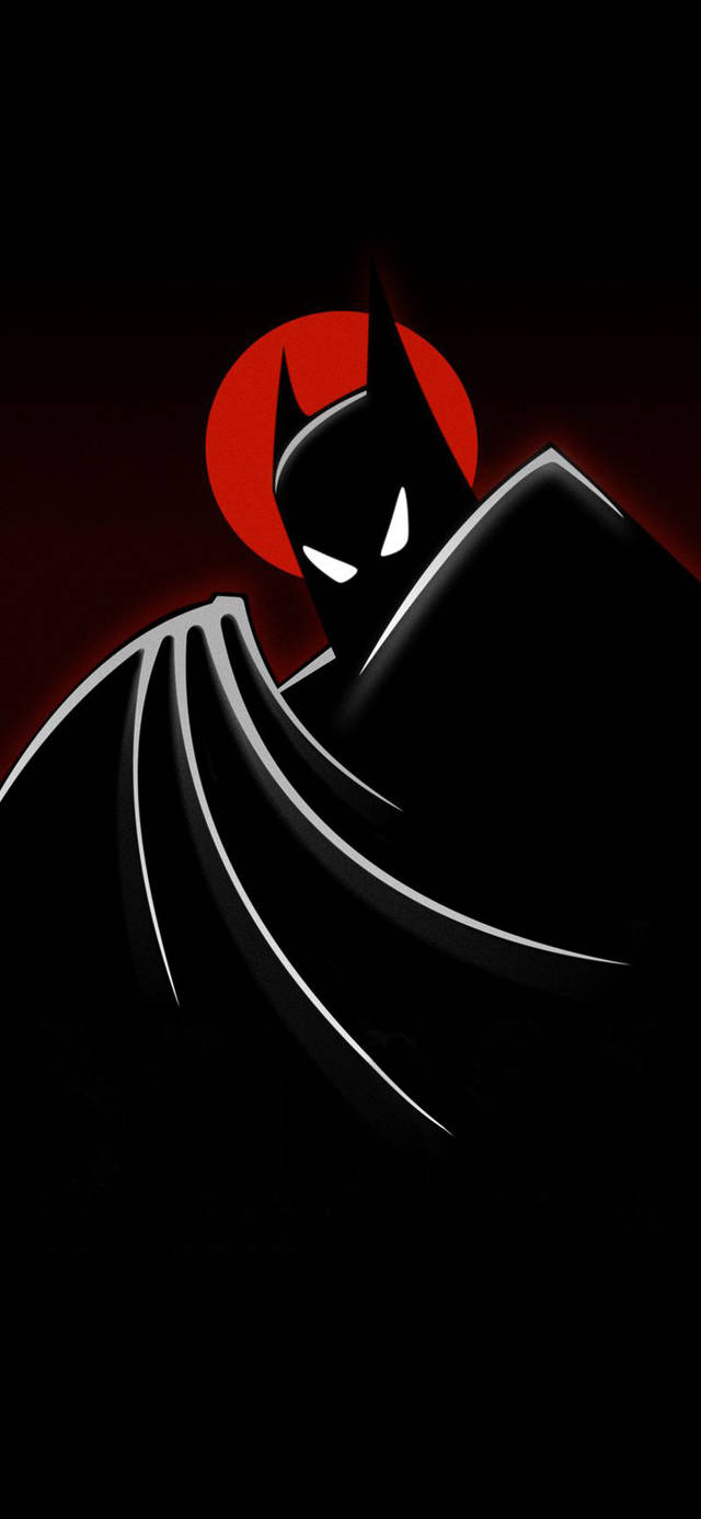 Siyah Batman Sanatı Kırmızı Ay Animasyonlu Mobil Duvar Kağıdı