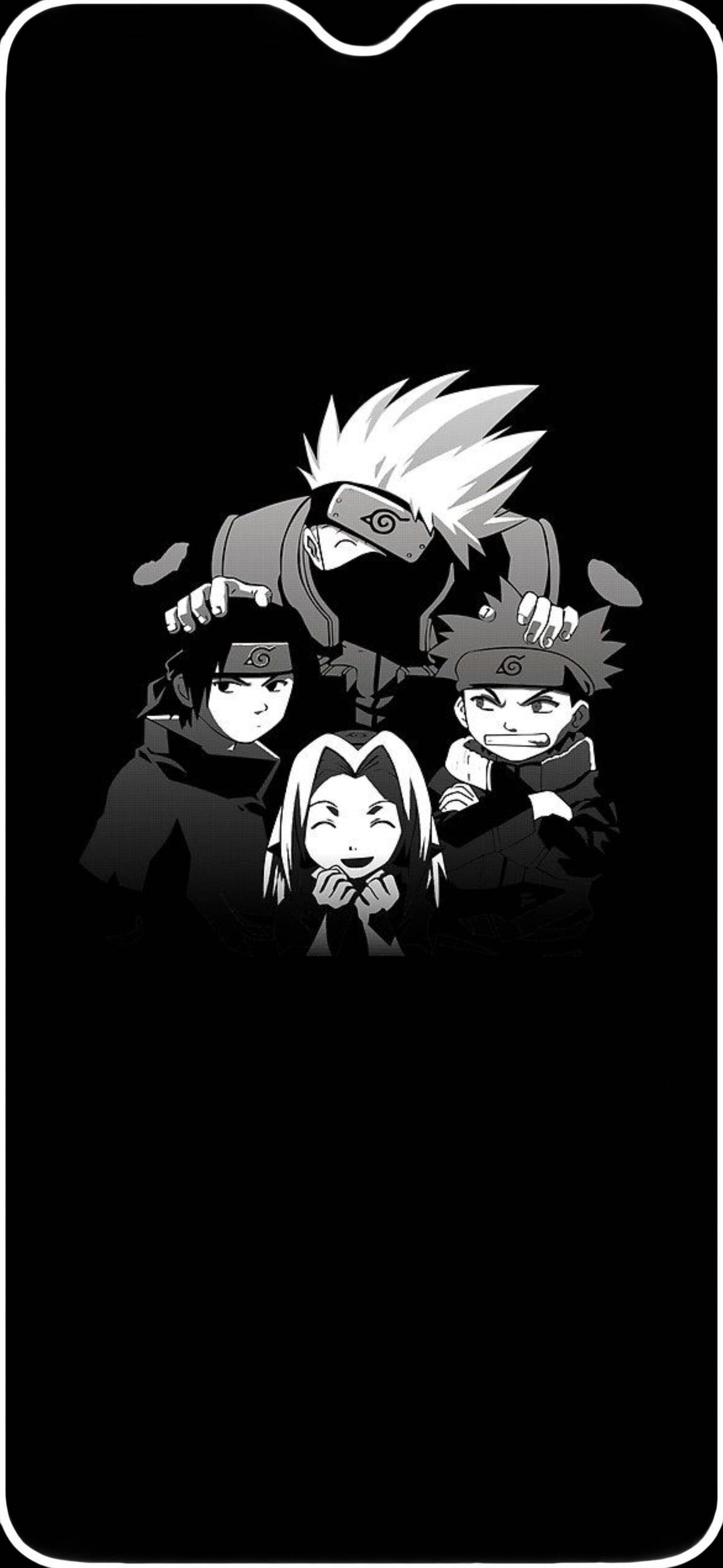 Siyah Beyaz 7. Takım Naruto iPhone Duvar Kağıdı