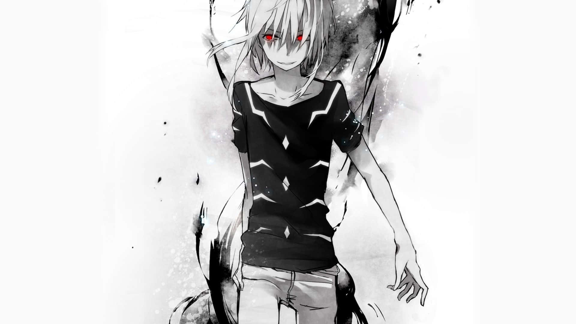 Siyah Beyaz Anime Manzarası Duvar Kağıdı