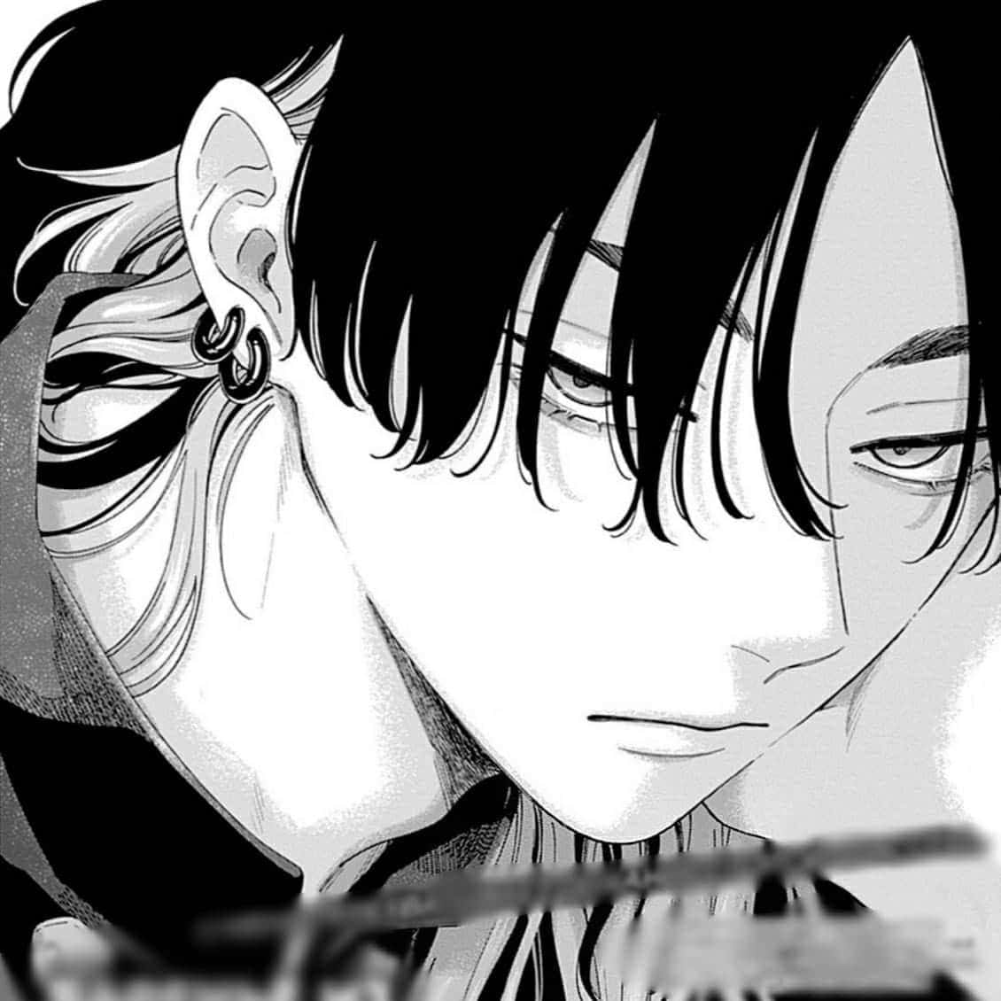 Siyah Beyaz Anime Profil Fotoğrafı Duvar Kağıdı