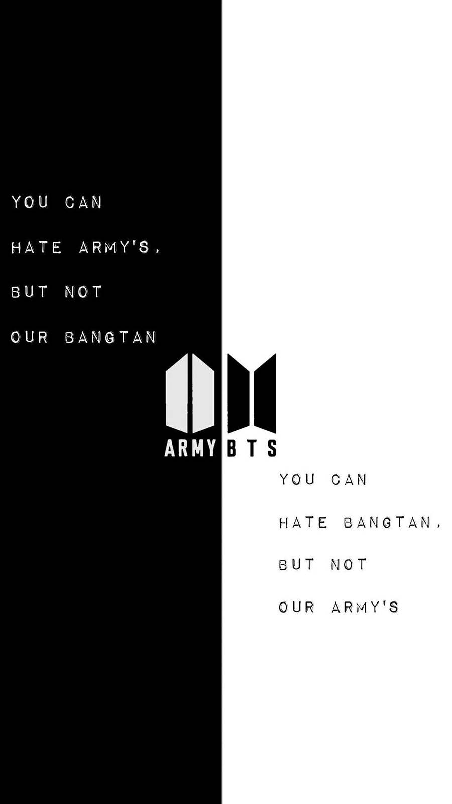 Siyah Beyaz BTS Logosu Duvar Kağıdı