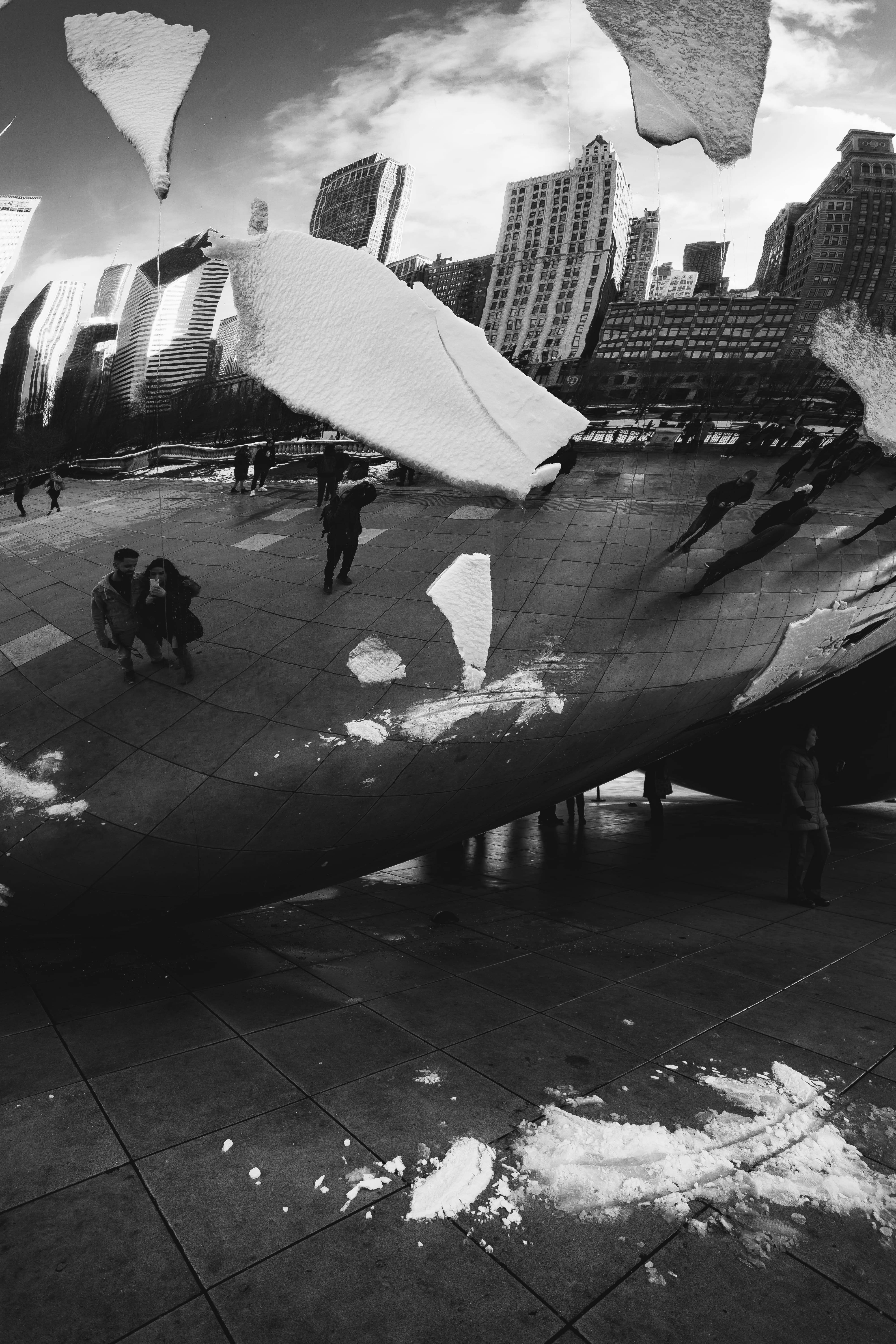 Siyah Beyaz Chicago'daki The Bean Karda Duvar Kağıdı