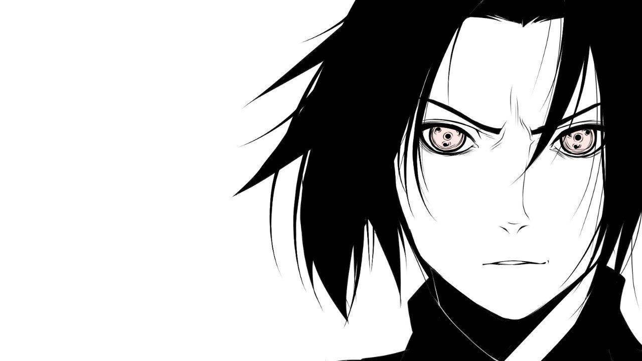 Siyah-beyaz kılığında Sasuke Uchiha Duvar Kağıdı