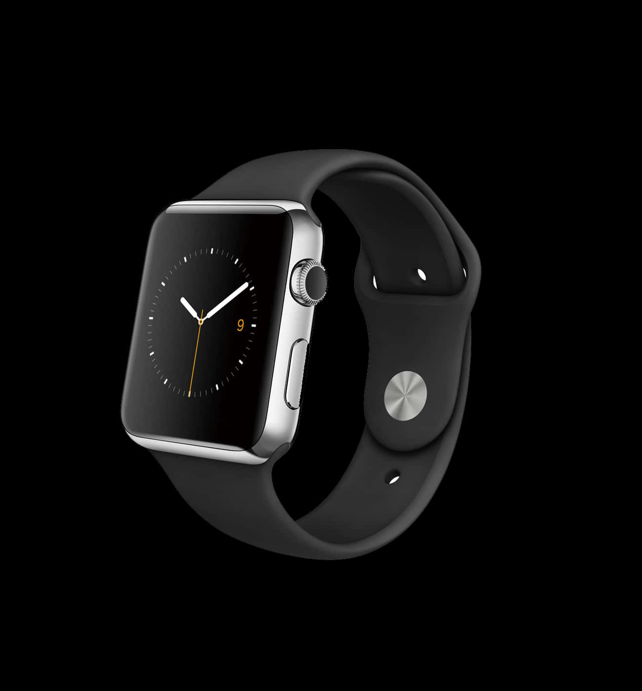 siyah bir arka plan önünde bir Apple Watch gösteriliyor Duvar Kağıdı